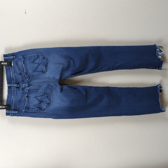 MOTHER Jeans Raw Hem Women's 27 Blue Wash Denim Jeans - Picture 3 of 16